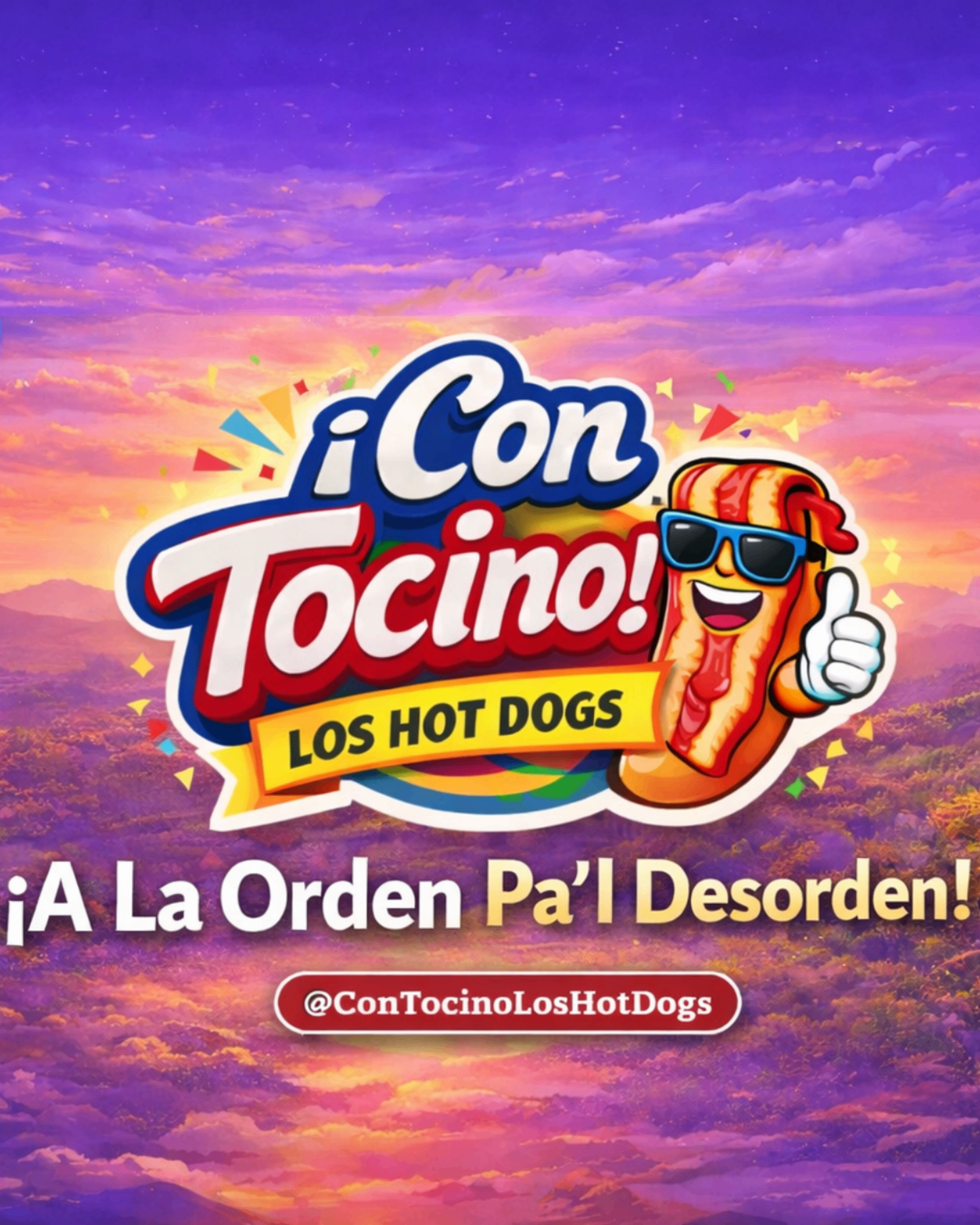 Con Tocino Los Hot Dogs media kit oficial con Tocino King