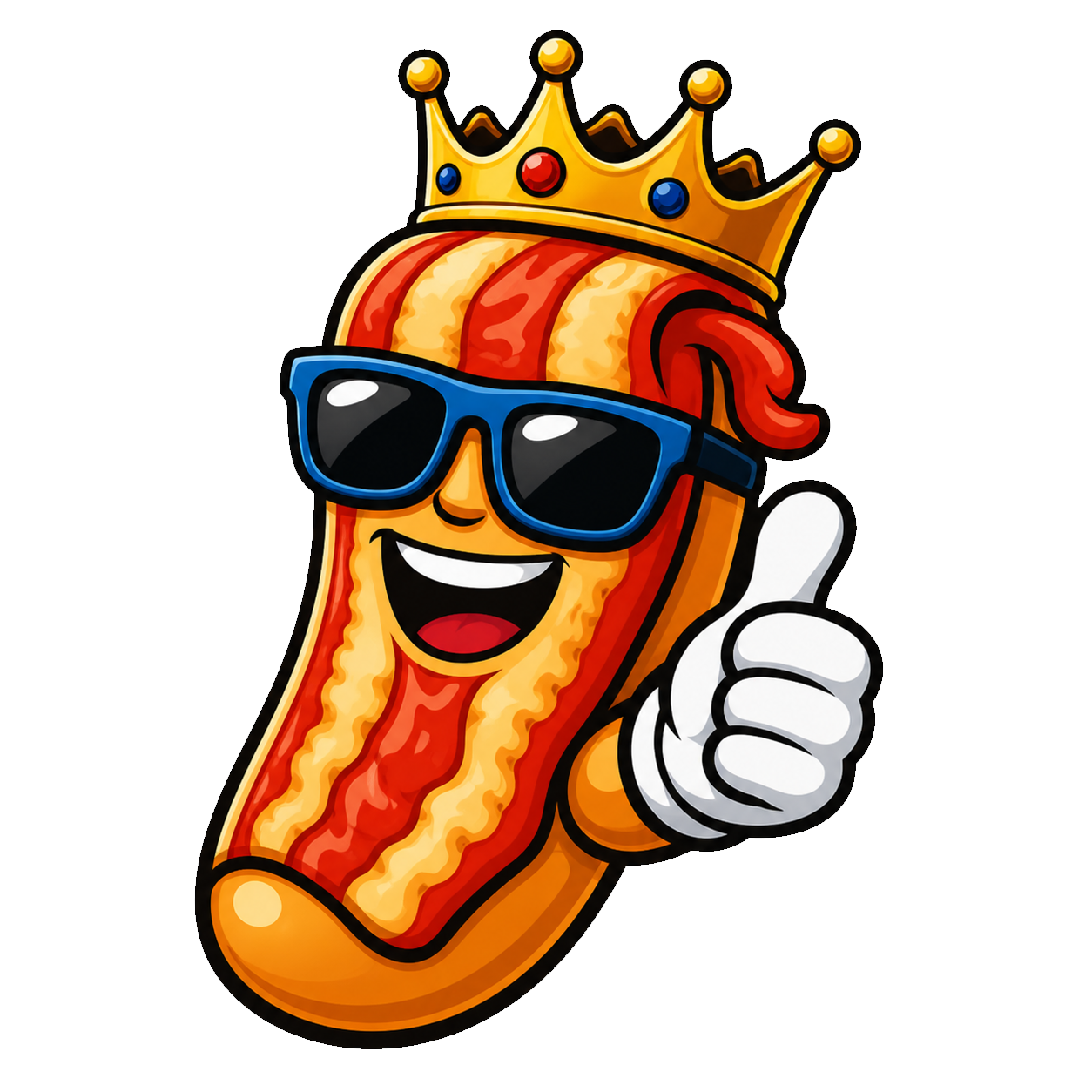 Tocino King mascota oficial de Con Tocino Los Hot Dogs